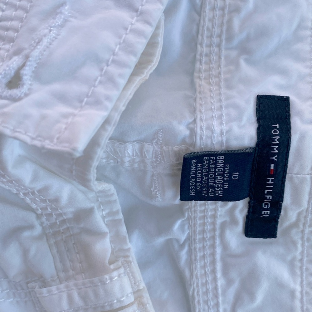 Clean white summer Capri Cargo pants